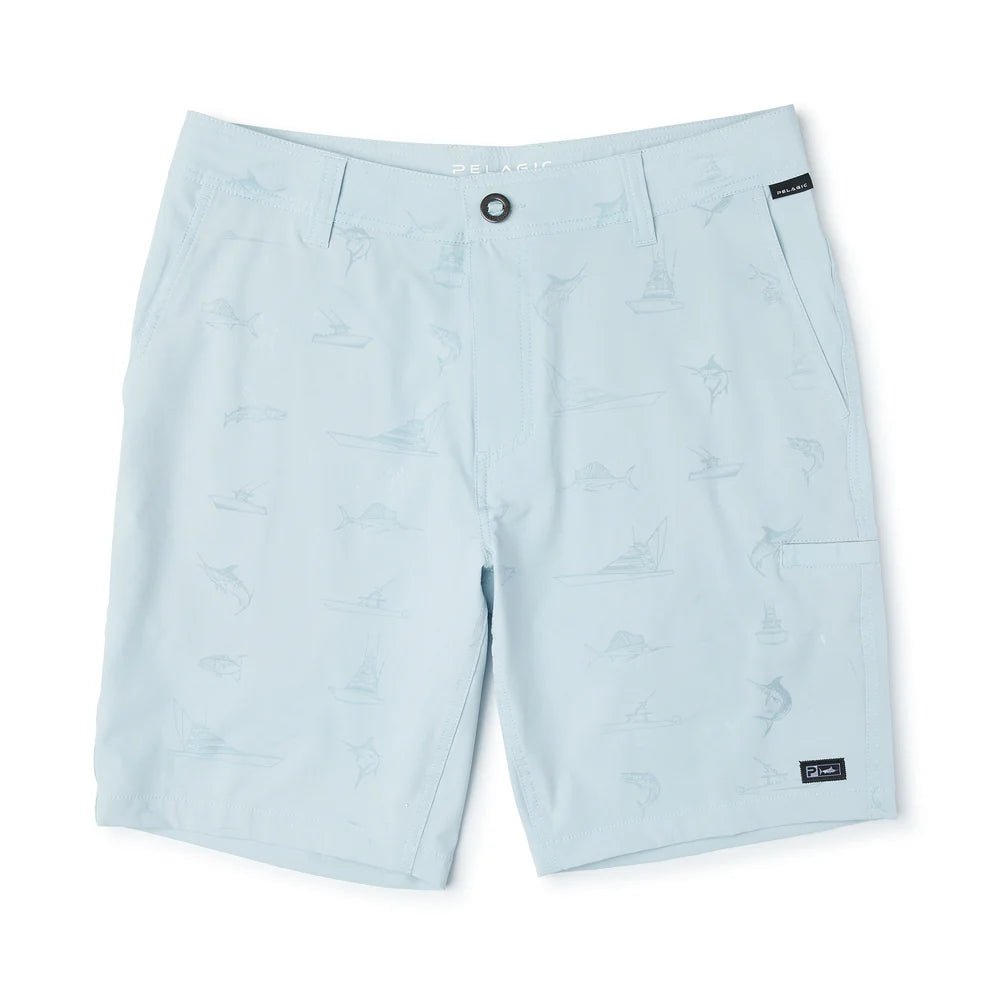 Pelagic "Mako Deep Sea" Men's Hybird Shorts 18" - Blue Fog