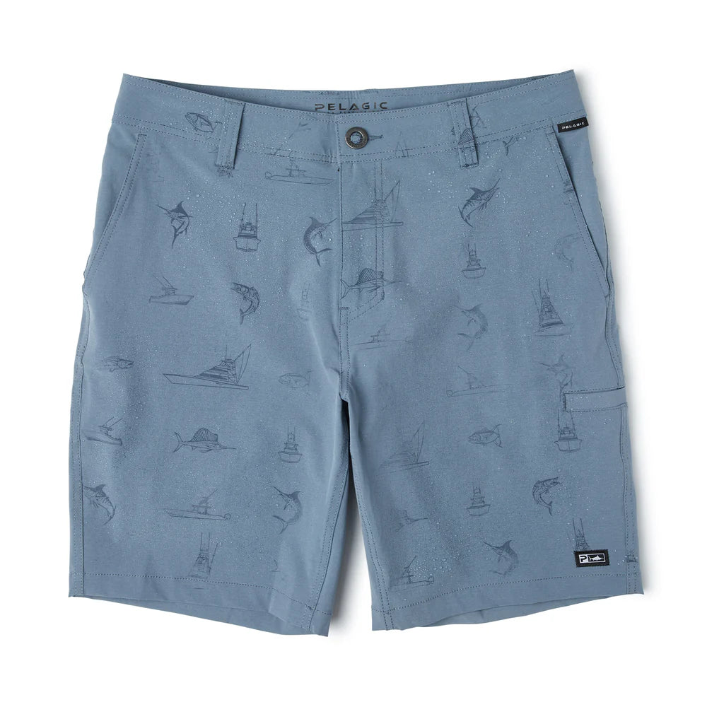 Pelagic "Mako Deep Sea" Men's Hybird Shorts 19" - Petrol Blue