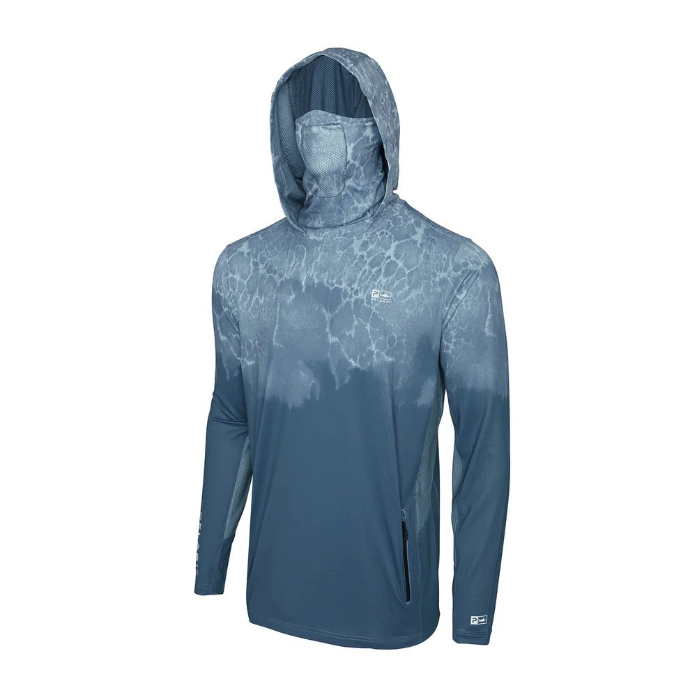 Pelagic "Exo-Tech" Men's Hooded Fishing Shirt - Petrol Blue