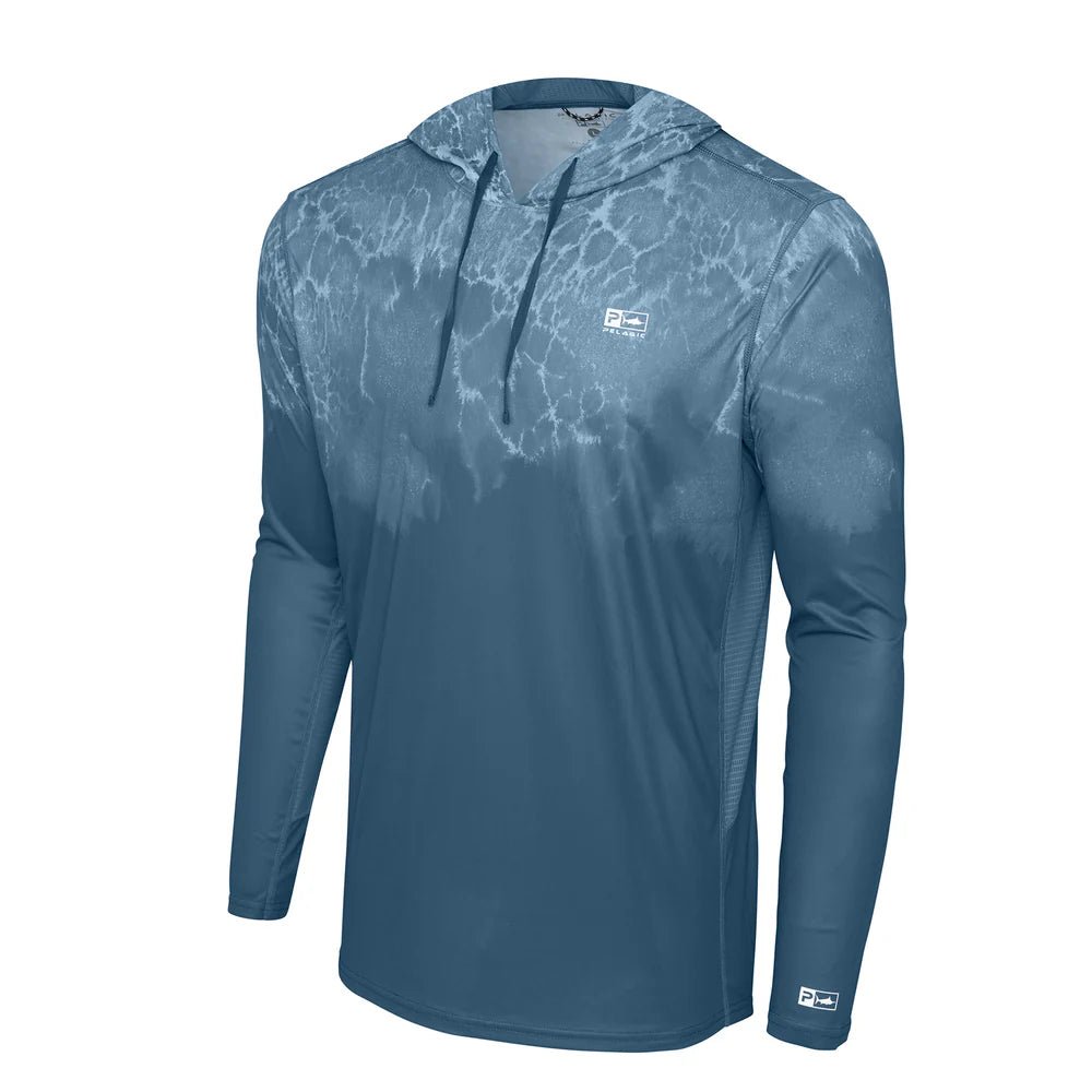 Pelagic Vaportek Men's Hooded Fishing Shirt - Petrol Blue