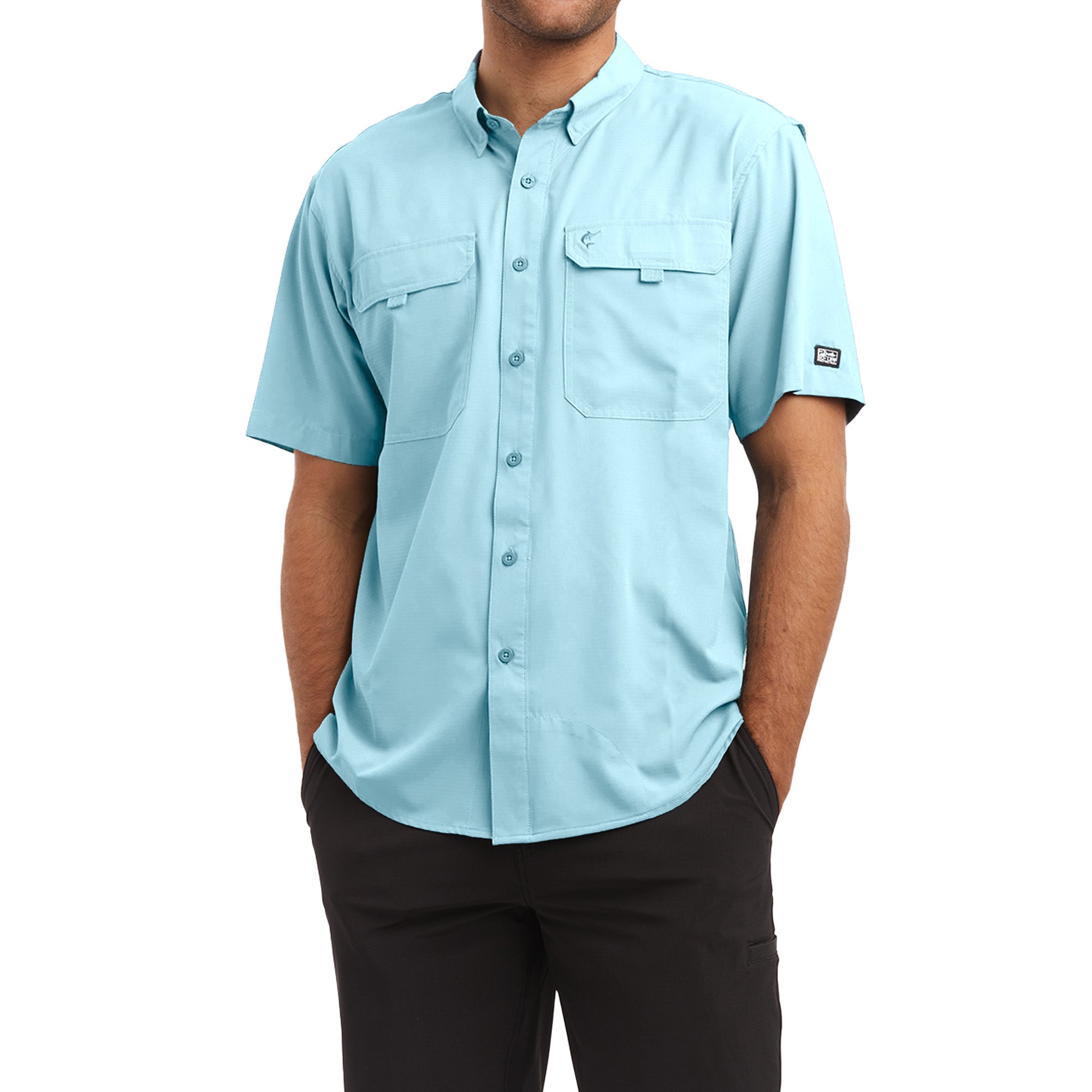 Pelagic "Keys" Men's Guide Fishing Shirt 50+ UPF - Tahiti Blue