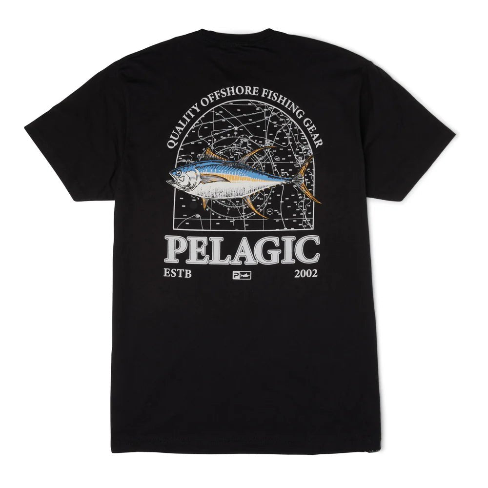 Pelagic Mapped YFT T-Shirt - Black
