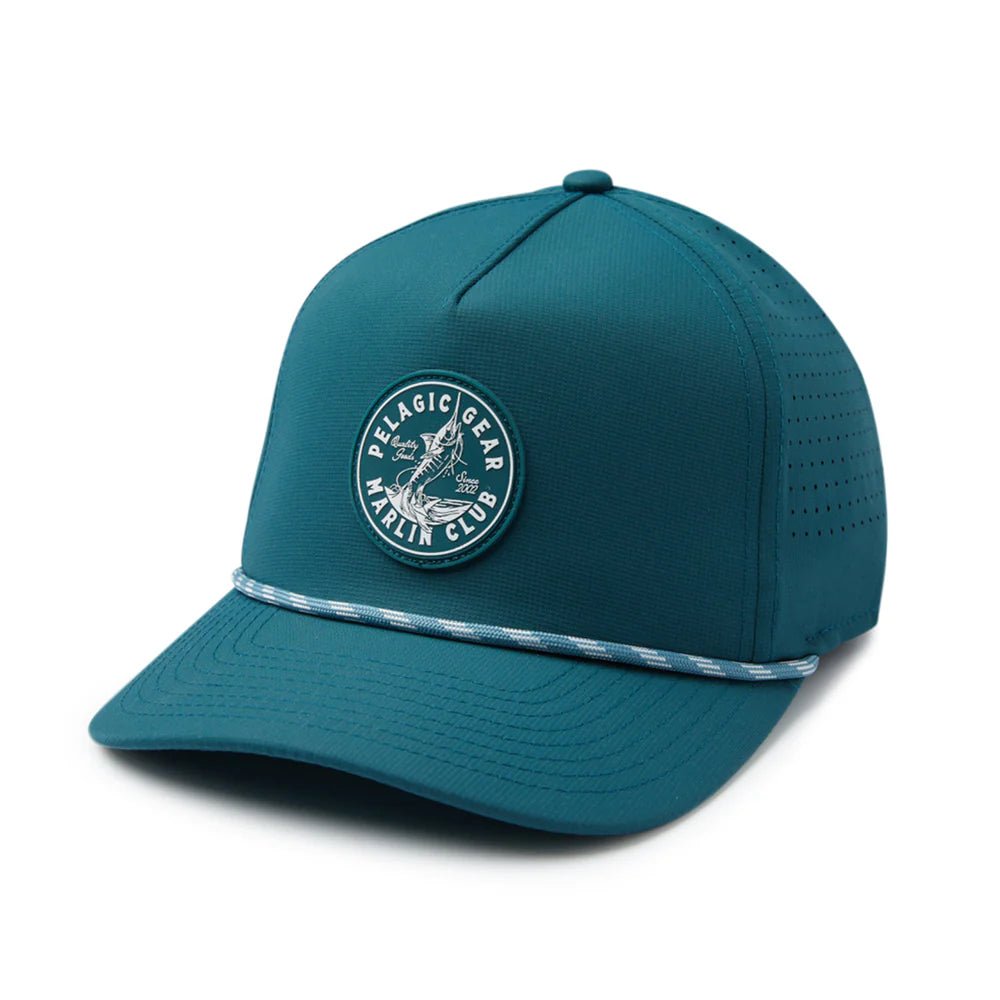 Pelagic Upsell Marlin Club Mid Crown Trucker Hat - Petrol