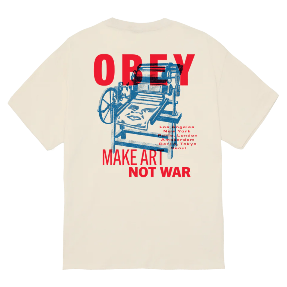 OBEY "Printing Press Make Art" Classic T-Shirt - Cream