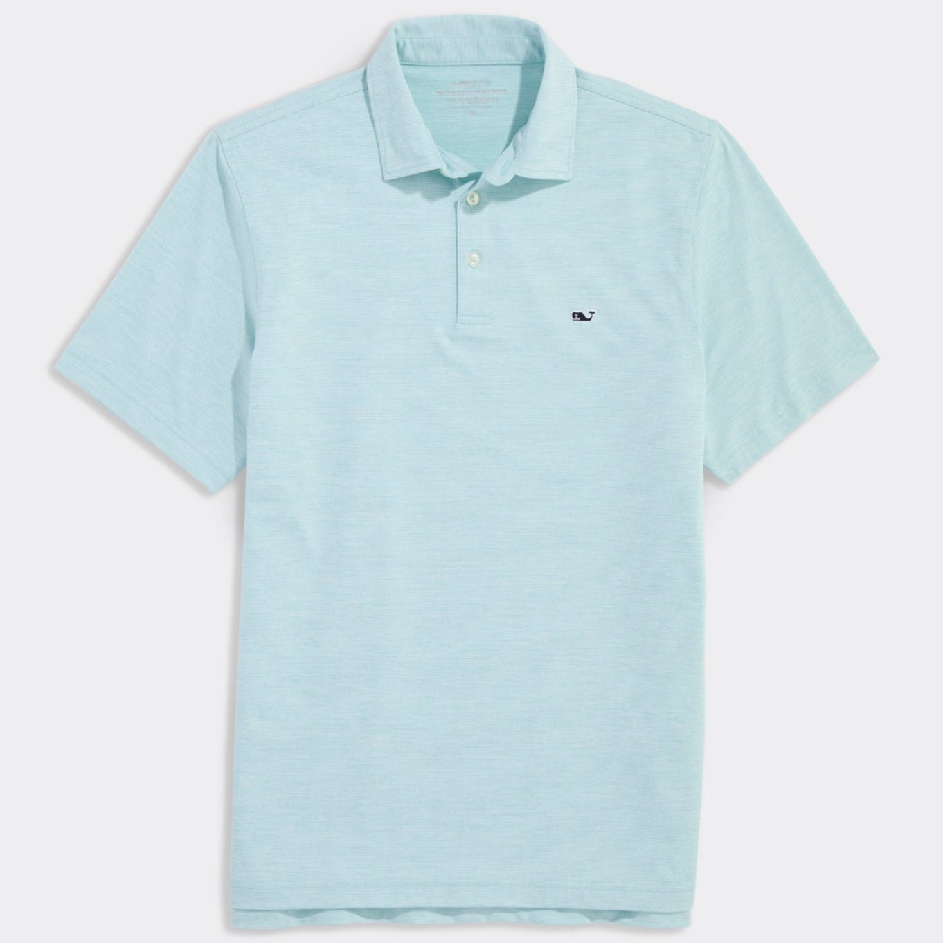 Vineyard Vines St. Jean Stripe Sankaty Performance Polo - Aqua Haze/White