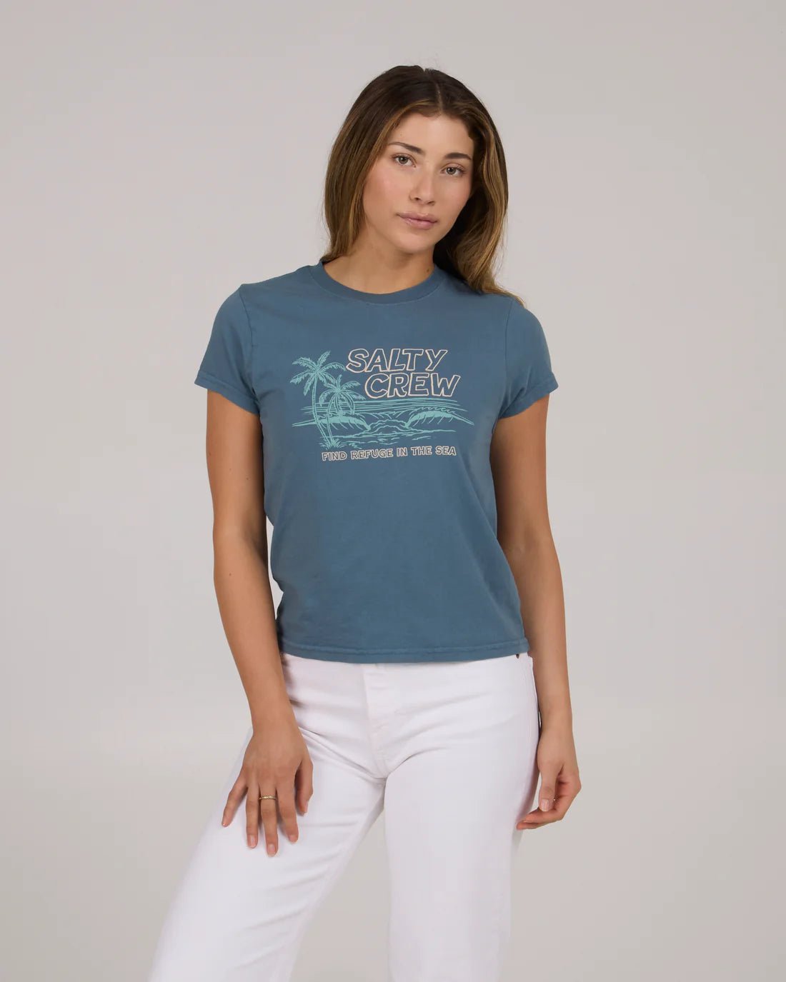 Salty Crew Women's A-Frame Modern Tee - Fin Blue