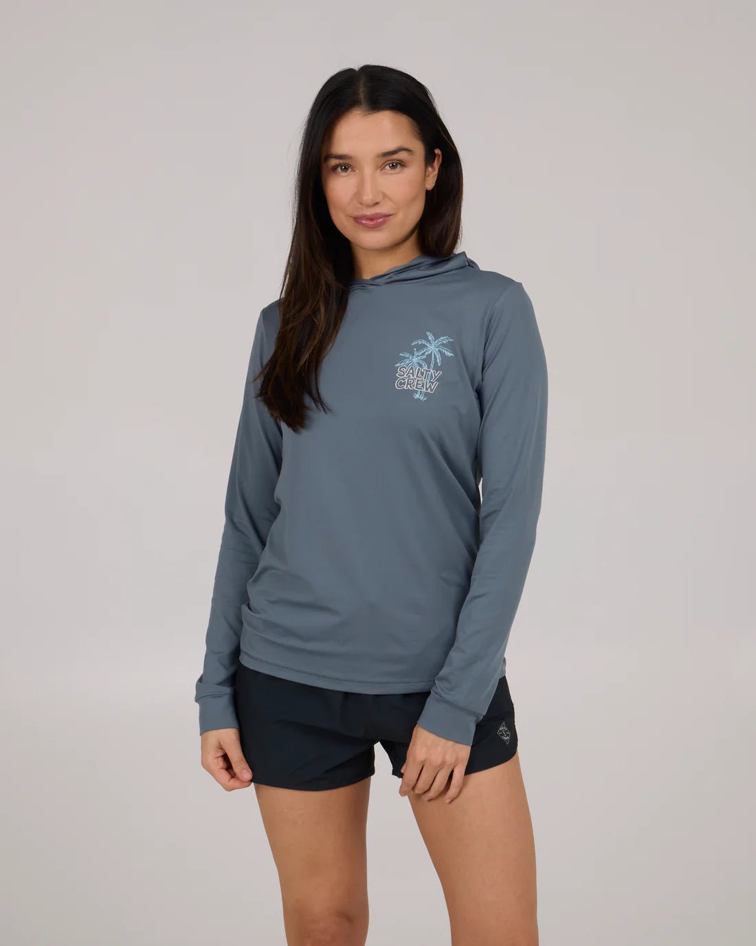 Salty Crew Women's A Frame Sunshirt Hoodie - Fin Blue