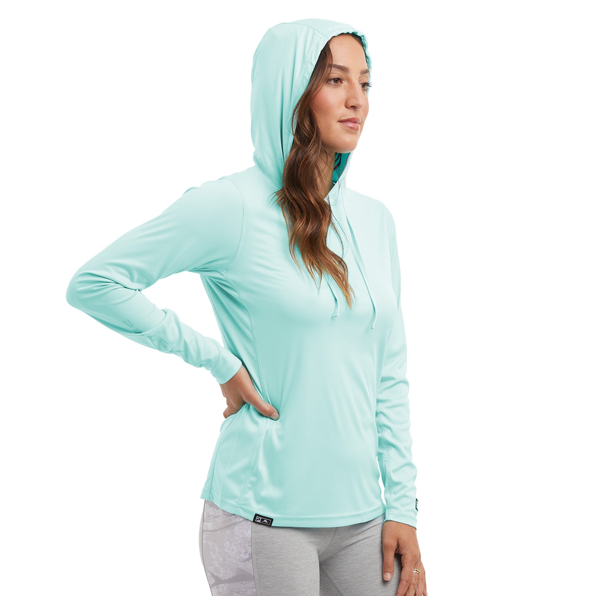 Pelagic Vaportech Women's Long Sleeve Hooded Fishing Shirt - Tropical Aqua