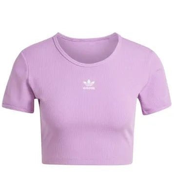 Adidas Essentials Ribbed Cropped T-Shirt - Preloved Purple