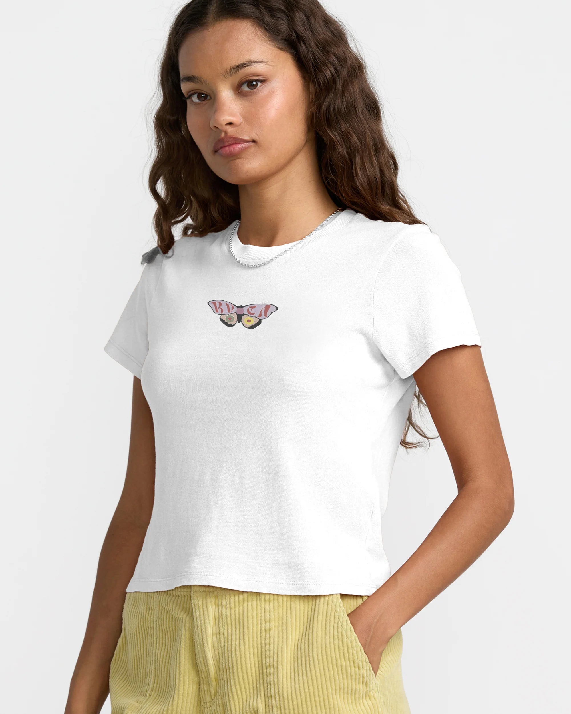 RVCA Women's "411" Tee - Vintage White