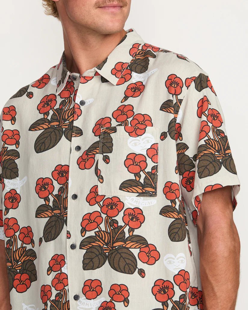 Billabong x Mami Wata "Icons" Men's Short Sleeve Shirt - Stone