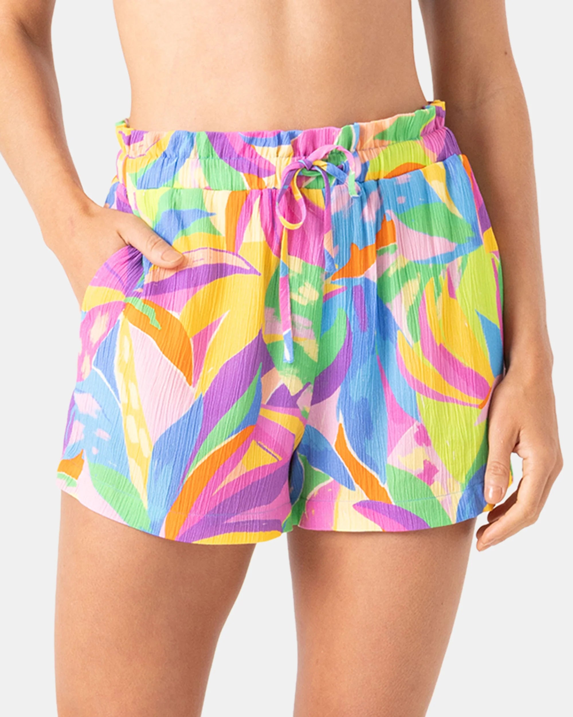 Roxy Heatwave Stoke Paper Bag Waist Short - Multi