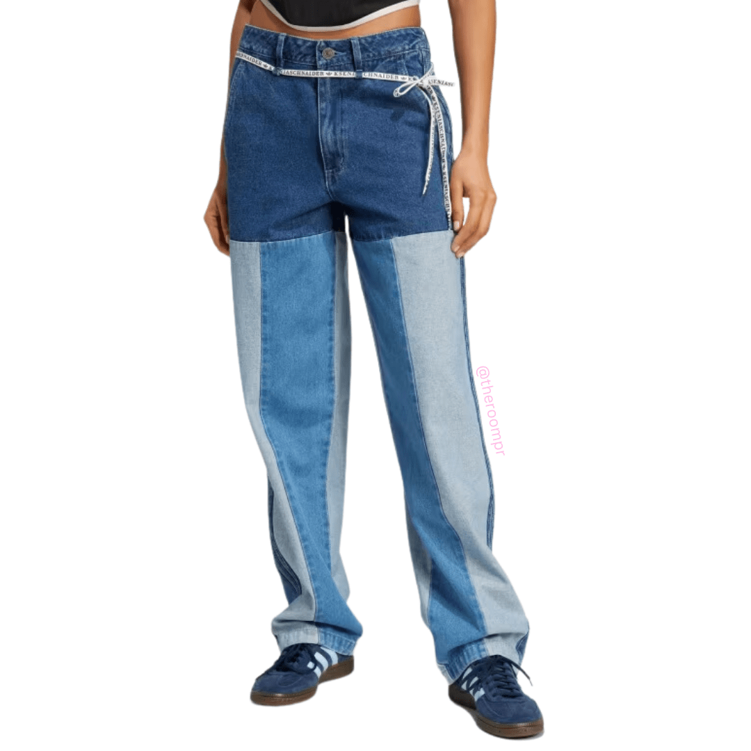 Adidas Women's Ksenia Patchwork Straight Leg Jeans