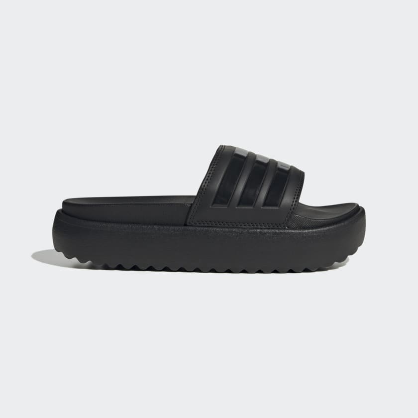 Adidas "Adilette" Women's Platform Slide Sandals - Core Black / Core Black / Core Black
