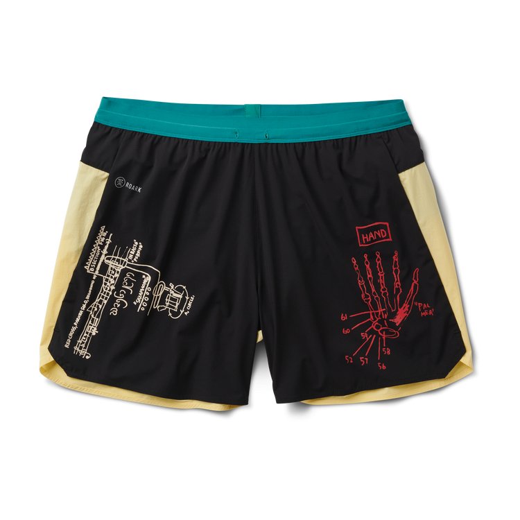 Roark Run Amok "Samo Yellow" Alta Running Shorts 5" | Basquiat Collection