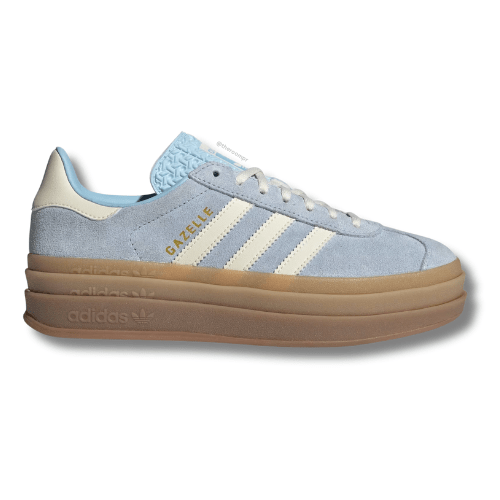 Adidas Women's "Gazelle Bold" Sneakers - Clear Sky / Cream White / Gold Metallic