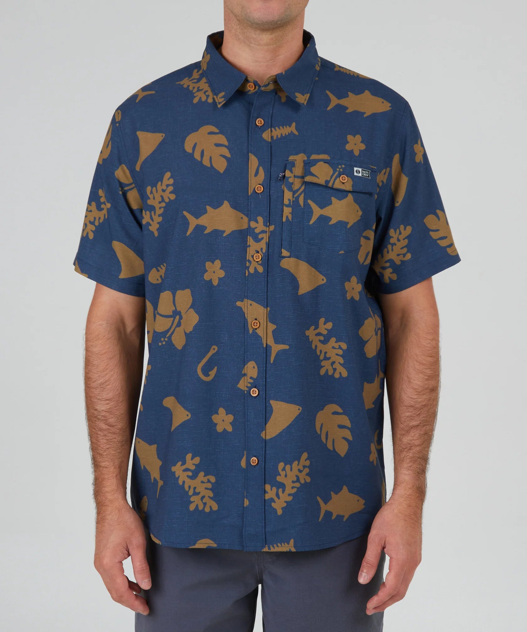 Salty Crew "Feeding Frenzy" UV Protection Woven - Navy