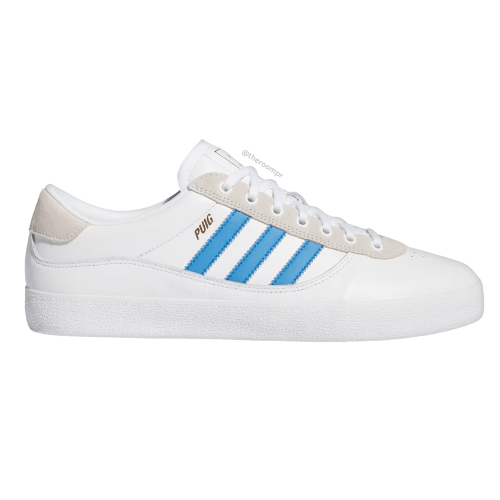 Adidas "Puig" Men's Indoor Shoes - Cloud White / Blue Bird / Gold Metallic