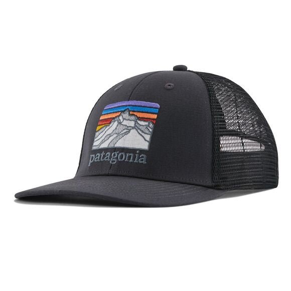 Patagonia "Line Logo Ridge"  Low Profile Trucker Hat - Black